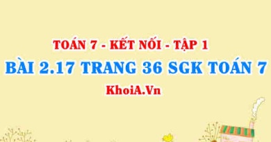 Bài 2.17 trang 36 SGK Toán 7 tập 1 Kết nối tri thức